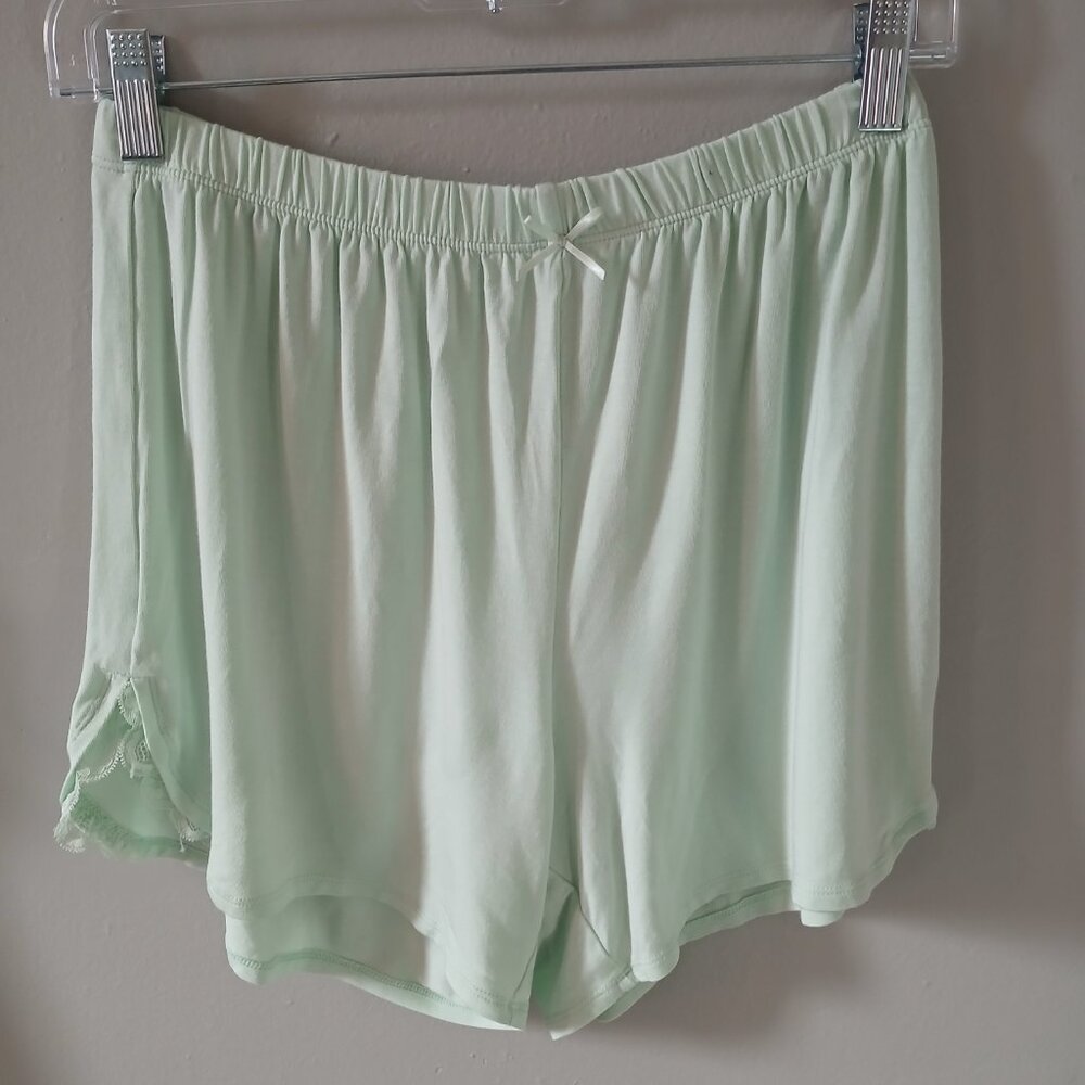 Knix‎ Pajama Set Size Medium Mint Green Lace Cami and Shorts - Picture 8 of 11